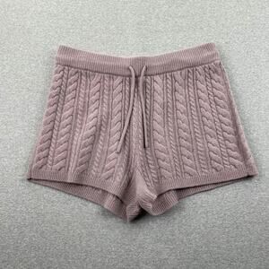 Sweaty Betty Shorts Womens 10 Lilac Purple Cable Knit Cashmere Wool Blend Soft